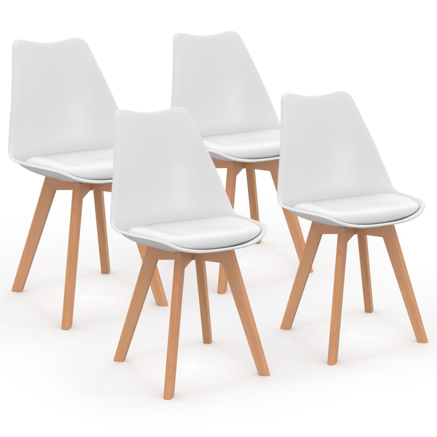 IDMarket - Lot de 4 chaises scandinaves SARA Blanches pour Salle à Manger