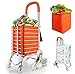 Pkfinrd Folding Shopping Auto Stair Climbing Grocery Wäscherei Mehrzweckwagen mit Rollen-Schwenker Räder Lager & Removable Tasche - 30kg / 66 Pfund Kapazität (Color : Orange)