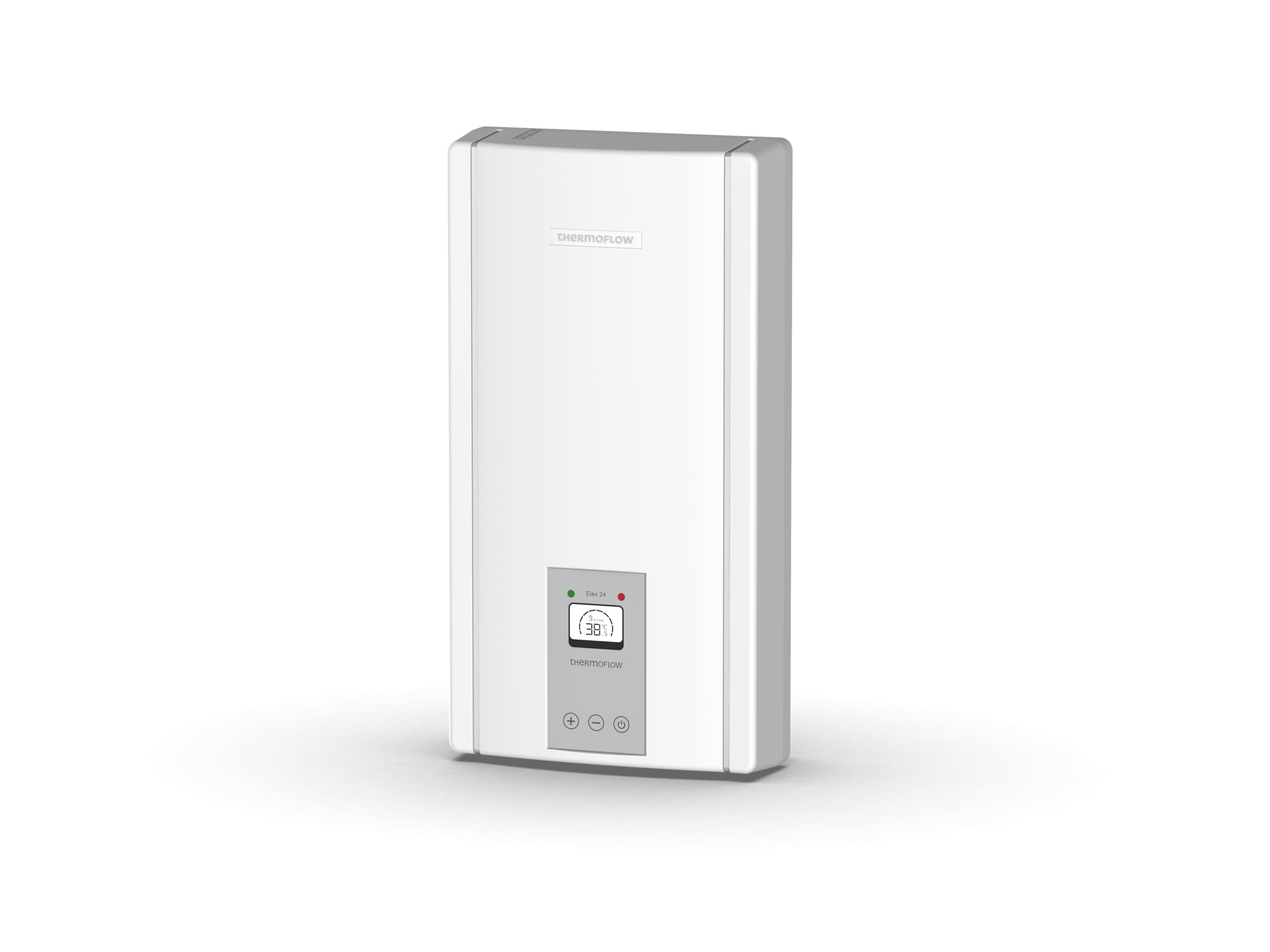 Thermoflow Elex 24 – Calentador de agua instantáneo resistente a la presión / 24 kW / 400 V/calentador de agua hasta 55 °C/conexión G 1/2» / 13 L/min/ideal para lavabo, baño o cocina / ELEX24.
