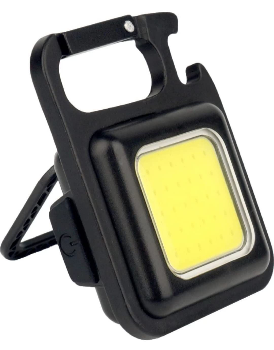 keychain led light with bottle opener, magnetic base and folding bracket, mini cob 1000 lumens emergency light for fishing, walking, outdoors and camping