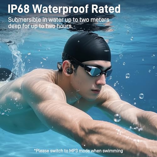 GREYOLK Swimming Headphones,Bone Conduction Headphones Bluetooth 5.4,IP68 Waterproof,32G Memory Sports Headphone,Underwater Headphone with MP3-Player for Swim,Open Earphones for Swimming Running - image 2