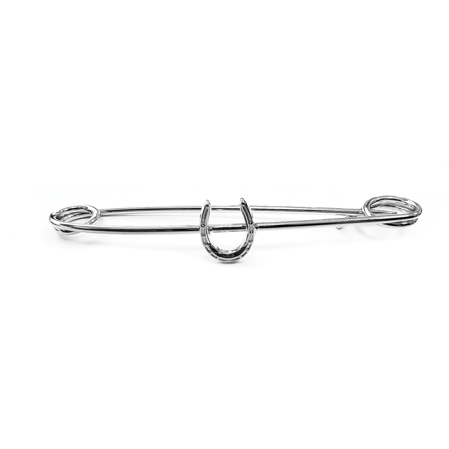 Equetech Traditional Horseshoe Stock Pin – Silver Equestrian Riding Tie Pin