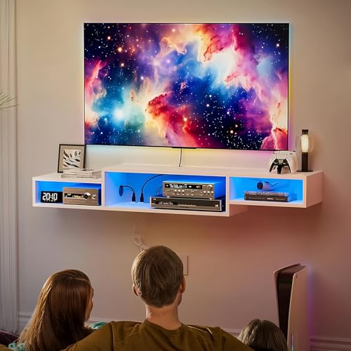 Recopilación de Centro de Entretenimiento Flotante Top 10. 41 Mueble Para TV Flotante Con Luz y Estación De Carga Muebles Para Recamara Minimalista Centro De Entretenimiento Para TV 55”/65” Mueble Flotante Para TV Ideal Sala De Estar...