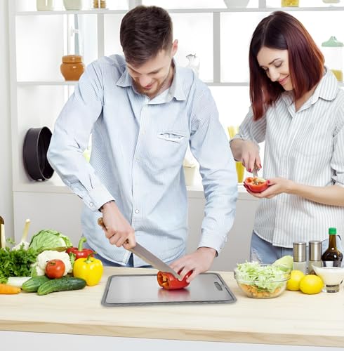 Tabla de Cortar Titanium 4 Piezas con Estera de Secado de Silicón y Paños para Cocina 36 x 25 cm miniatura 6