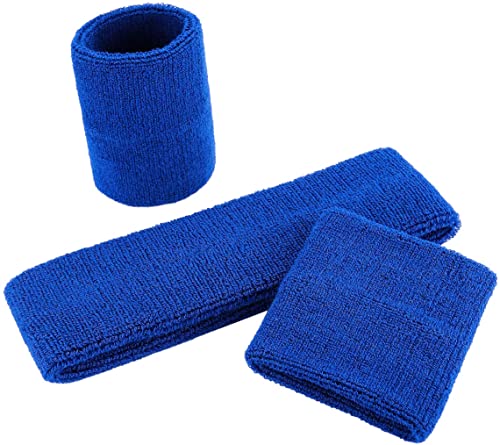 Image of ONUPGO Sweatband Set Sports Headband Wristband Set Sweatbands Terry Cloth Wristband Wrist Sweatband Headbands Moisture Wicking Sweat Absorbing Head Band