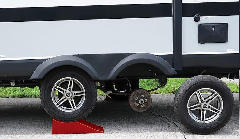Leveling Block Used to Change Dual Axle Trailer Tire 5-1/2 Inch Lift Ramp Style 8-1/2 Inch Width 15000 Pound Load Capacity Plastic