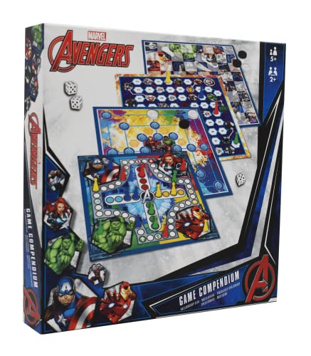 Cartamundi Marvel Games Compendium Enjoy 35 Games Including Nine Mens Morris Draughts Ludo Ladders Board Game Great Gift For Ages 5+ Multicolor 4.9 x 26.9 x 26.9 cm