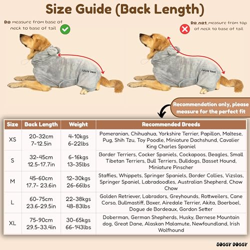 SOGGYDOGGY® UK: Luxuriöser Hunde-Trocknungsmantel, super saugfähiger Mikrofaser-Hunde-Bademantel mit Kapuze, schnell trocknend in Minuten, dicker & weicher Bademantel - Bad, Pflege & Reise, bedeckt