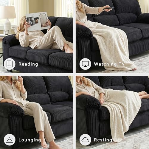 Image of Signature Design by Ashley SimpleJoy Modern Sofa for Living Room, Black
