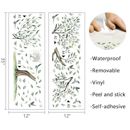Mfault adhesivo vinilo árbol grande para pared 35x12 in miniatura 2