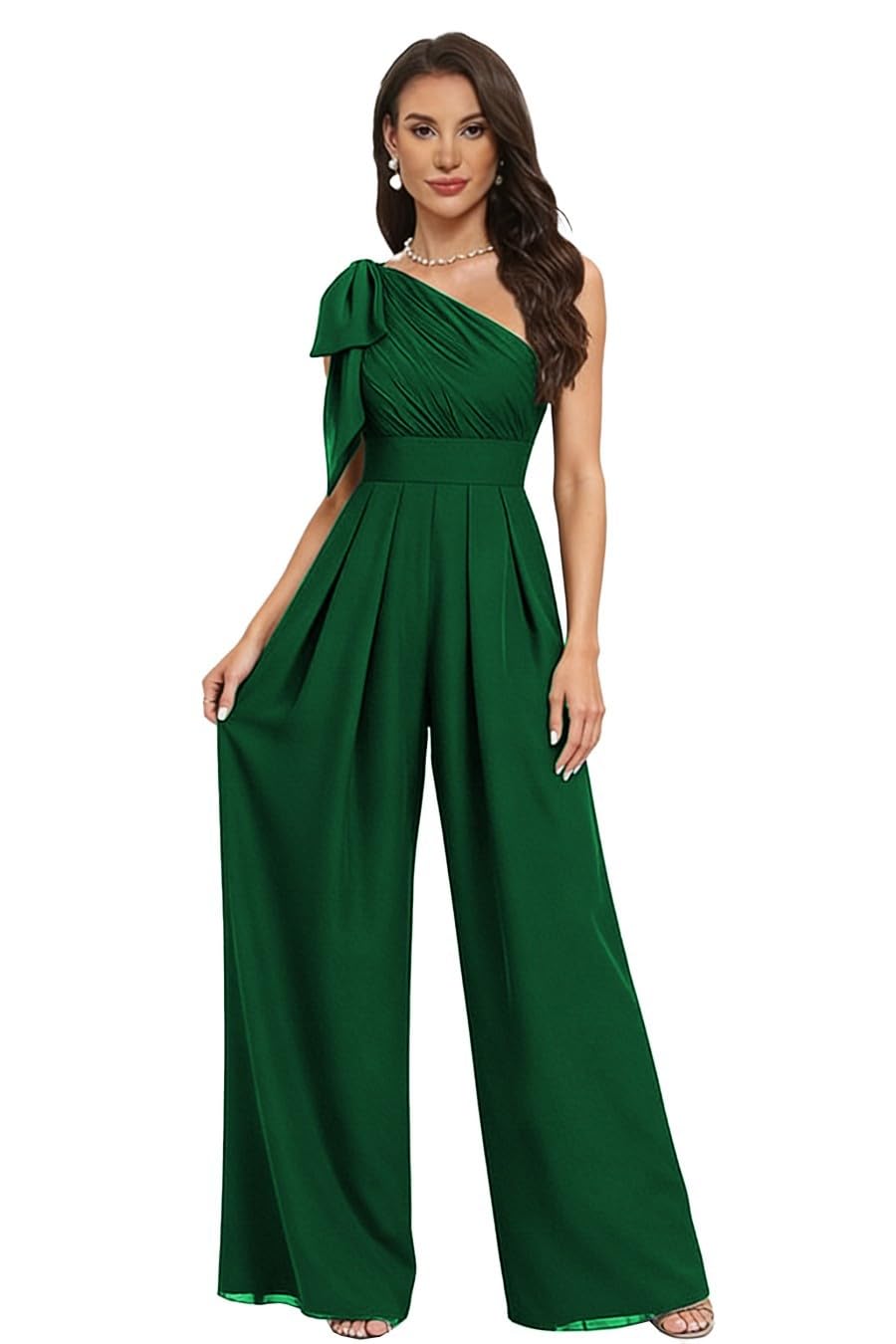 Mother of The Bride Jumpsuits Chiffon A Line Tiered Formal Evening Gowns for Wedding Guest Cocktail Party