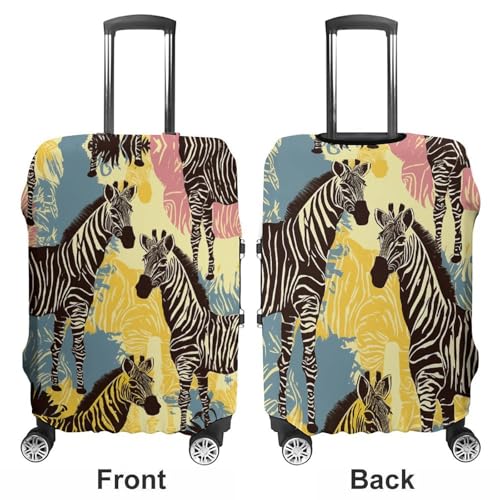 Giraffe And Zebra Suitcase Cover Washable Luggage Cover Dust-proof Luggage Protector Cover Anti-Scratch Travel Suitcase Protector Fits 18-32 Inch Luggage L3