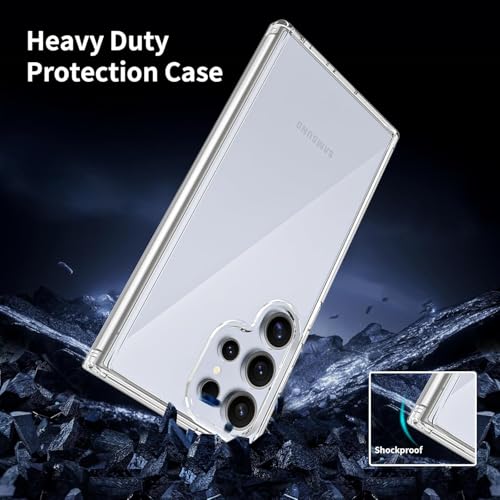 Image of ClearShield Transparent Back Cover for Samsung Galaxy S24 Ultra 5G, Hybrid PC & TPU Shockproof Design, 360 Degree Protection Crystal Clear Case, Anti-Scratch Armor Mobile Phone Cover