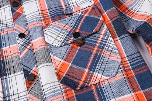Image of Betusline Boy and Men Button Down Plaid Shirt | Soft,Breathable and Comfortable Fabric