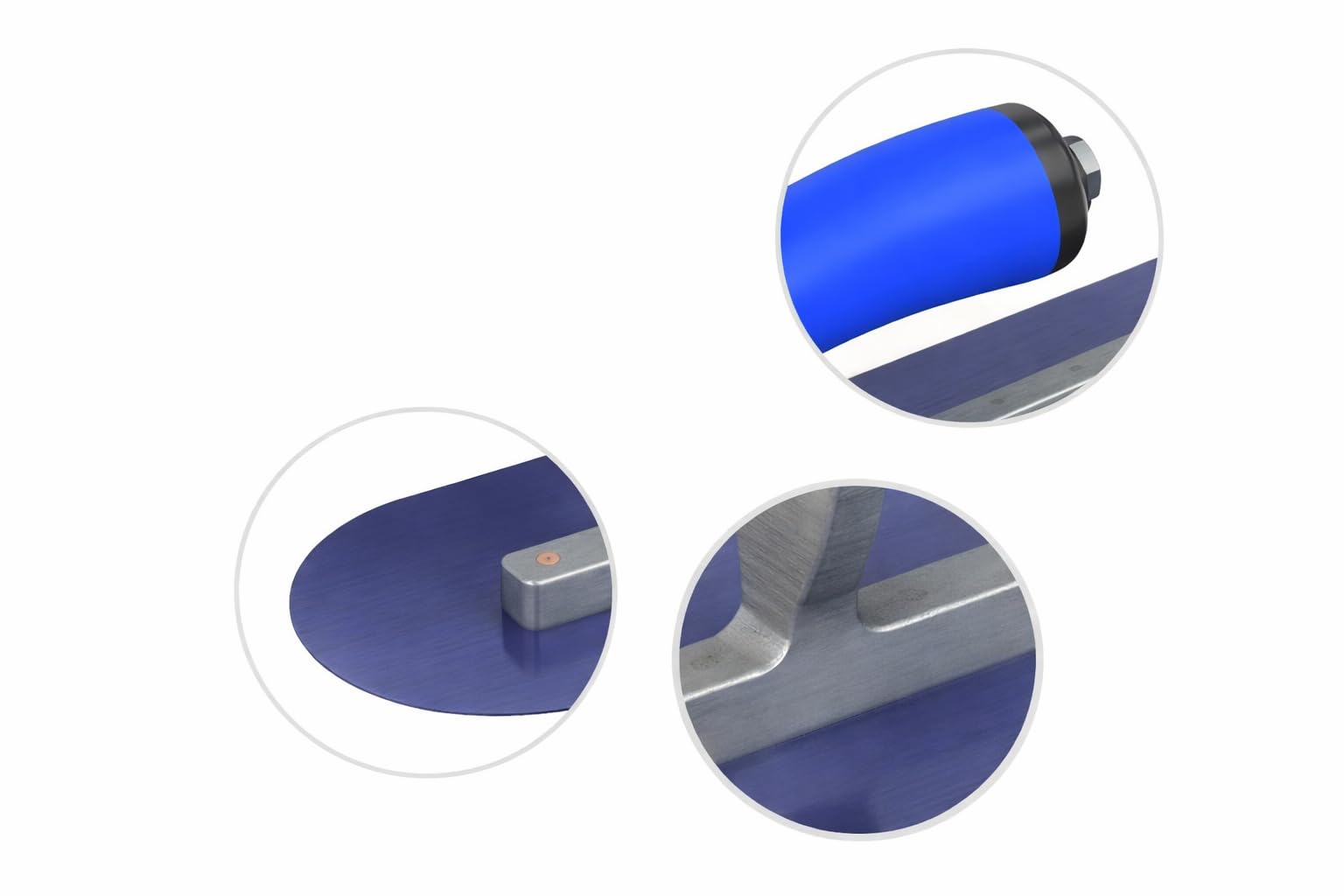 Bon 67-153 Finish Cazzuola - Rotonda - Acciaio Blu - 18 X 3 - Impugnatura Comfort Grip