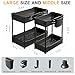 Sevenblue 2 Pack Under Sink Organizer, Under Bathroom Cabinet Organizer with Hooks Hanging Cup, Multi-Purpose Storage Shelf for Kitchen Bathroom, Black