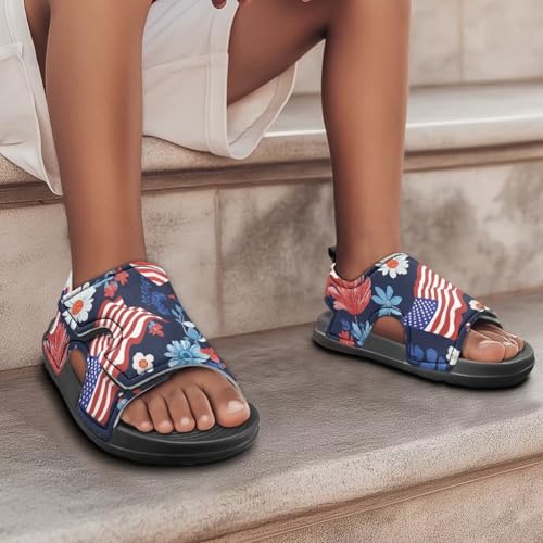 Unisex-Child Casual Sandal Vintage American Flag Sport Outdoor Summer Sandals Open Toe Hiking Water Shoes for Boys Girls3