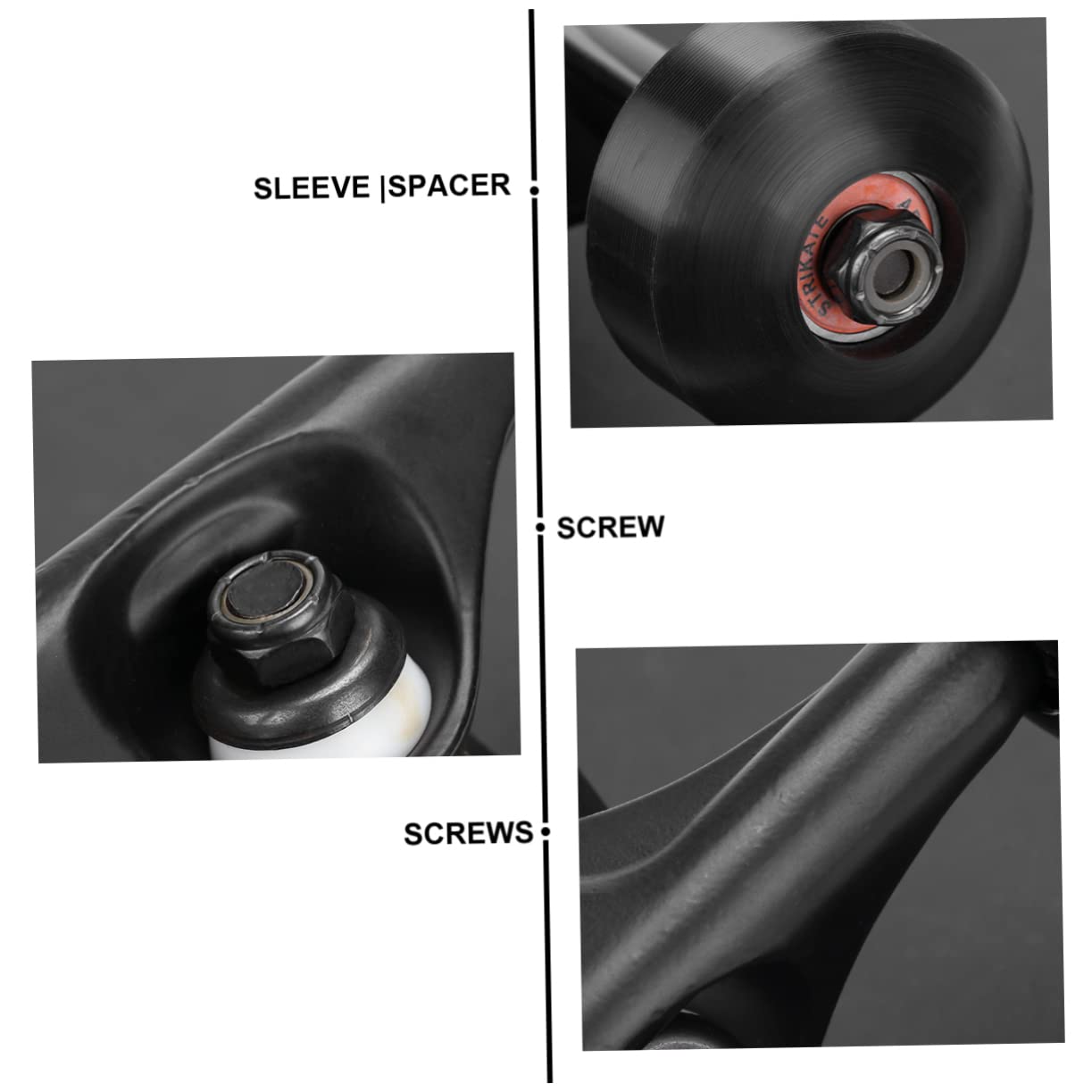 Happyyami 5 Inches Skateboard Suit for Boys and Girls Skating Scooter Accessory Kit -11 Bearings 52x32 Wheels