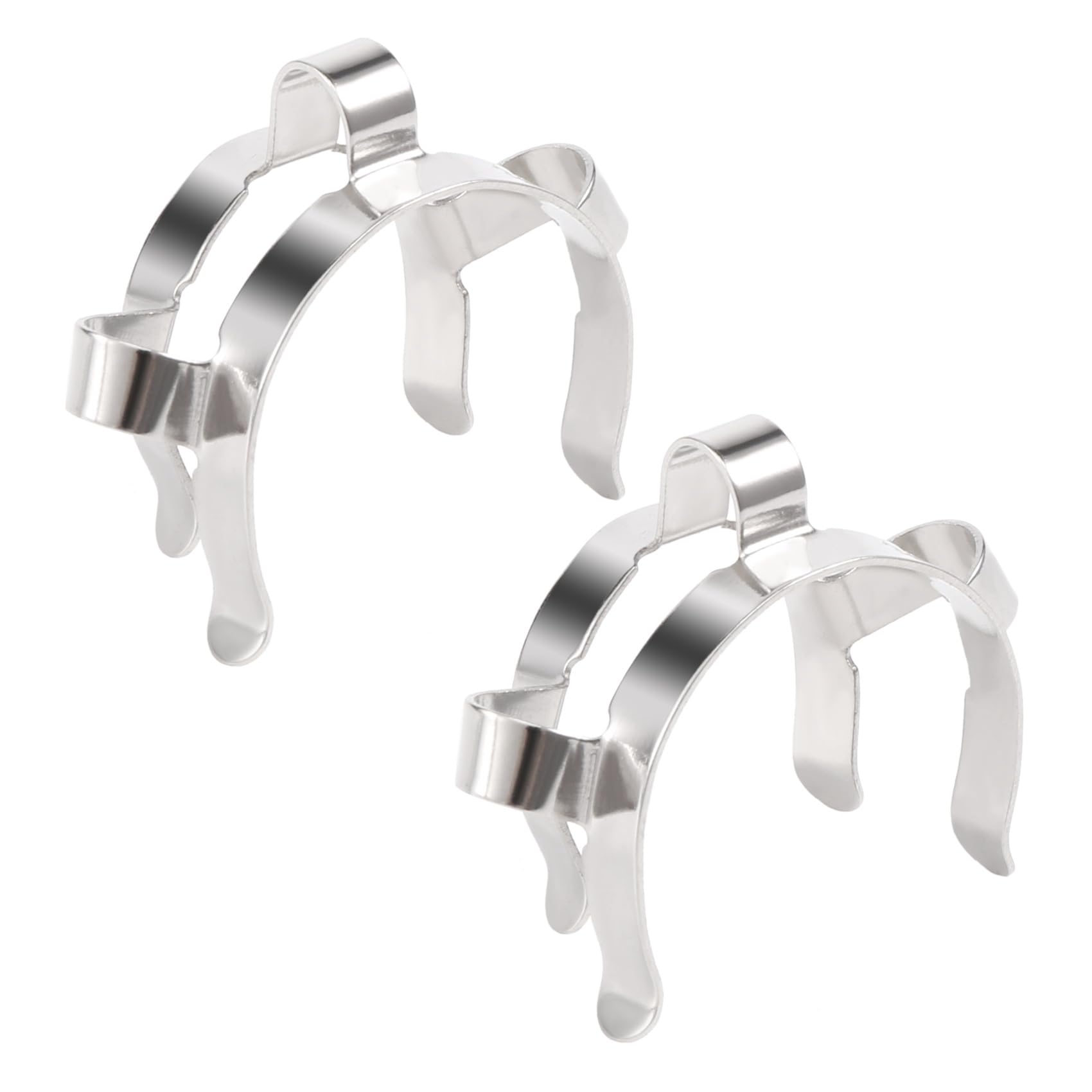 Uxsjakjsd Silver 2Pcs 24# Stainless Steel Clip Keck Clamp For 24/29 24/40 Glass Ground Joint