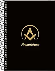 Caderno Colegial 15 Matérias Profissões Arquitetura (Preto e Gold)