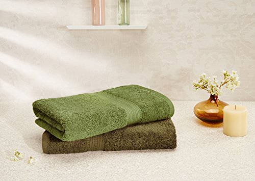 Image of Amazon Brand - Solimo Microfibre Reversible Comforter, Single (Pale Grey & Steel Grey, 200 GSM) 100% Cotton 2 Piece Bath Towel Set, 500 GSM (Sepia Brown and Olive Green)
