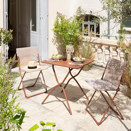 Table de jardin pliante Lafuma : finis les balcons encombrés avec 64x70cm