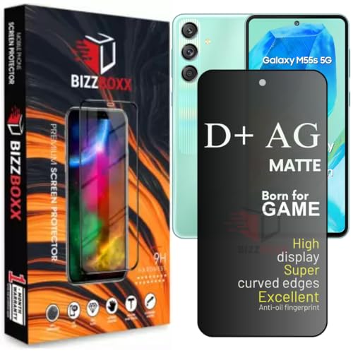 Image of Compatible With Samsung Galaxy M55s 5G /M55 5G D+ AG Matte Tempered Glass Screen Guard Protector Anti-Fingerprint Gaming Special With Camera Cut (For Samsung M55 /M55s)- Pack of 1
