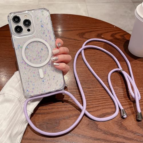 Lanière de charge sans fil magnétique pour iPhone 12 Pro avec coque transparente souple