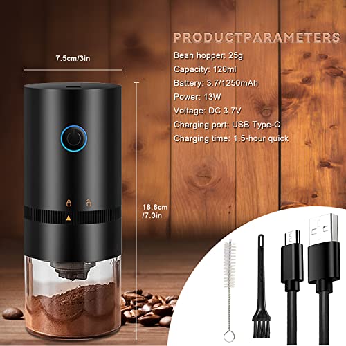 Kaffeemühle, Kaffeebohnenmühle Elektrisch mit Aromaschonendes Keramik Kegelmahlwerk, 30g Kapazität Coffee Grinder mit 2… – Bild 8