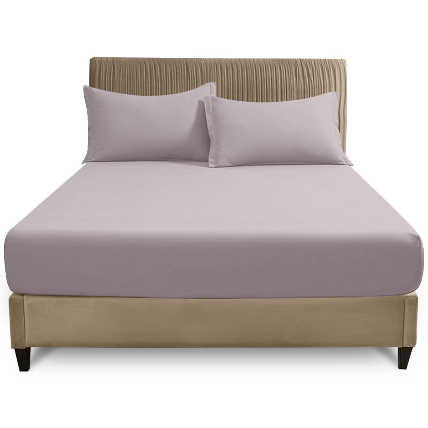GC GAVENO CAVAILIA King Size Fitted Sheet | Deep 25cm Polycotton Bed Sheet | Breathable & Smooth Easy Care Bedding with Elastic Corners | Grey Mattress Sheet - 150 x 200 cm