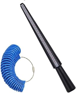 AMSLSIU Medidor de anillo de plástico, palo escalado, tamaño de EE. UU., portátil, profesional, reemplazo de medidor de medición, herramienta de joyería de viaje, Tipo 12