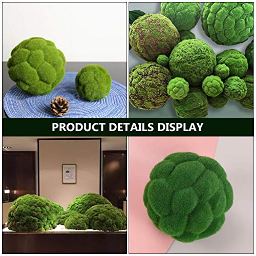 Amosfun 10 cm Kunstmatige Mosrotsen Decoratieve Faux Groene Stenen Mos Overdekte Stenen Nep Mos Decor voor… - Image 4