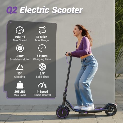 Image of Adult Electric Scooter, Max Speed 19 /21MPH, Up to 21-28 Miles Range, 500W /350WMotor Adult E-Scooter, Foldable Scooter with Dual Braking, Smart APP