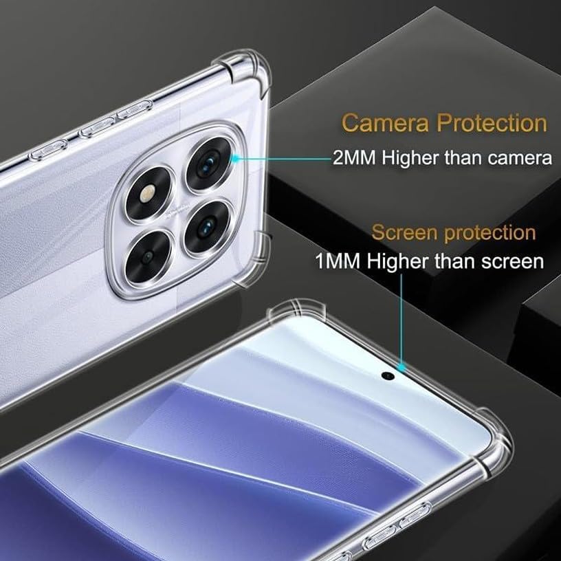 Image of BOXXO Flexible Back Cover for Mi Redmi Note 14 Pro 5G | Back Cover Transparent Clear Shockproof Case Four Corner Protection | Slim Protective Mobile Phone Cover for Mi Redmi Note 14 Pro 5G