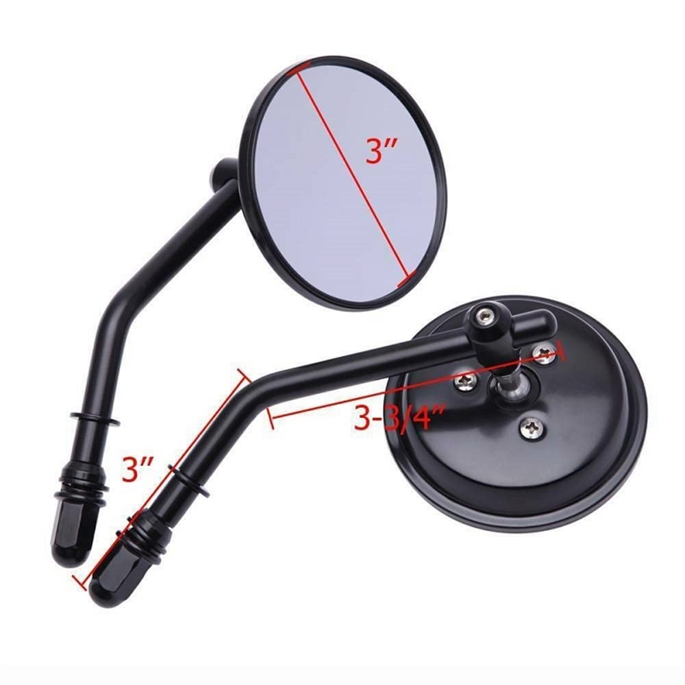 Rétroviseurs Latéraux de Moto Lot De 2 Accessoires De Moto Rétroviseur Rond Noir Rétroviseur Latéral De Scooter Pour Harley Sportster (Color : 4)
