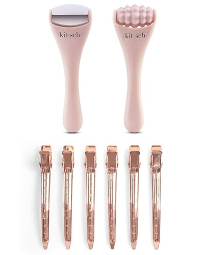 Kitsch Mini rodillo de hielo y mini rodillo de cara y pinzas de pelo de cocodrilo con descuento