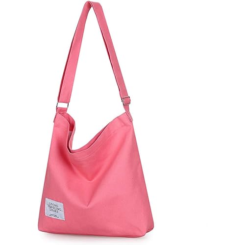 Covelin Women's Retro Large Size Canvas Shoulder Bag Hobo Crossbody Handbag Casual Tote