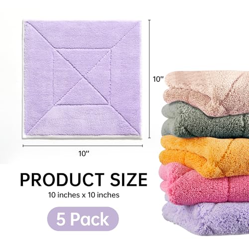 Image of JOYMOOP 10 Pack Microfiber Cleaning Cloth 10 inch x 10 inch, Mixed Color Kitchen Towels, Reusable Dish Towels for Kitchen Drying, Washable Dish Rags for Washing Dishes, Absorbent Lint Free Cleaning Cloths