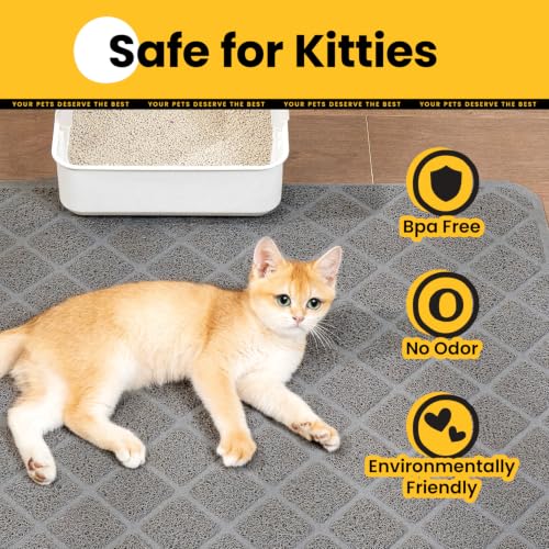 Image of Conlun Cat Litter Mat Litter Trapping Mat, 24 inch x 17 inch Charcoal