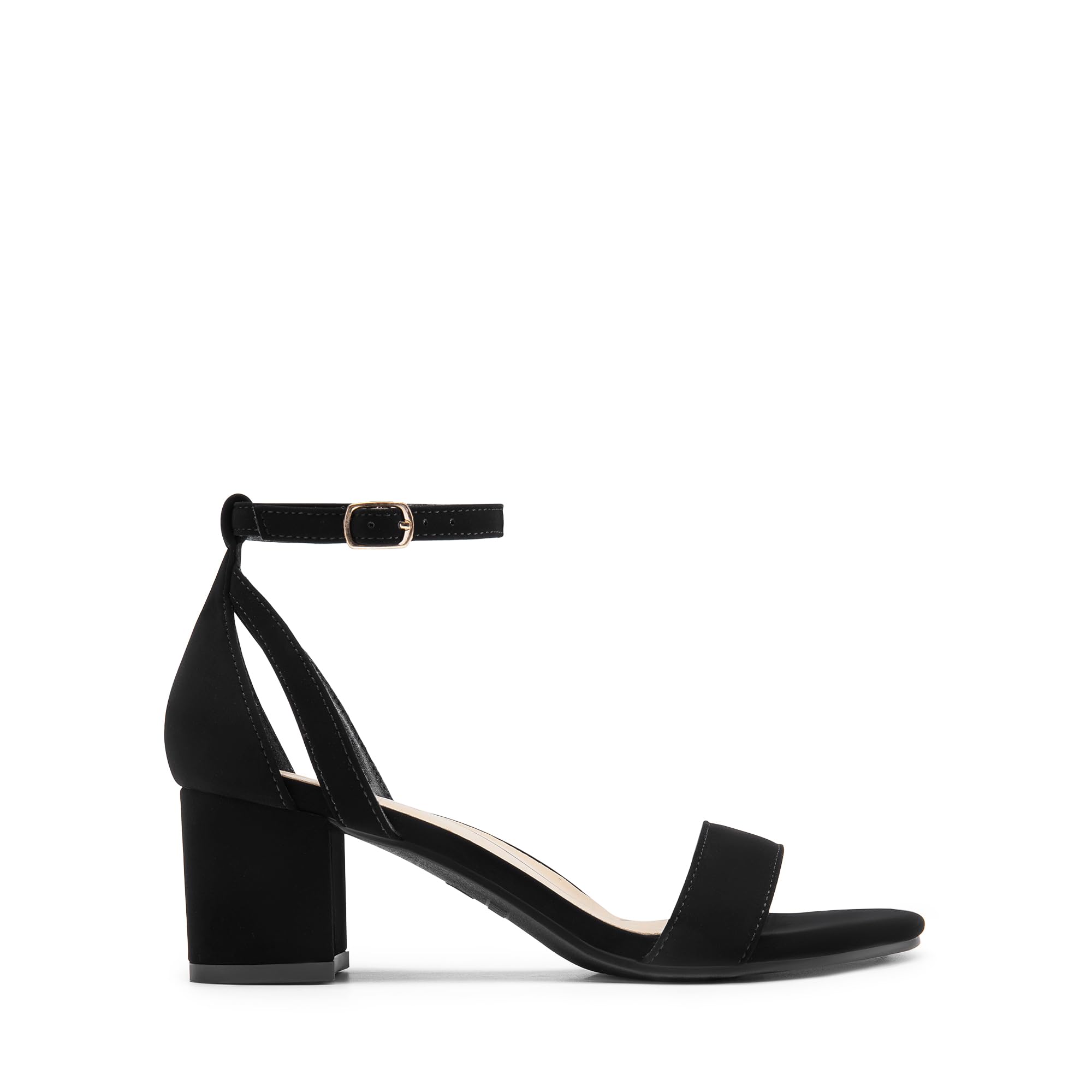 DREAM PAIRS Sandalias Tacon Ancho Bajo de 6cm con Plantilla Acolchada Comoda con Correa Tobillo para Boda Party Fiesta