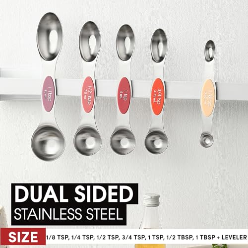 Image of Spring Chef Stainless Steel 8 Magnetic Measuring Spoons Set, Desert Sunset