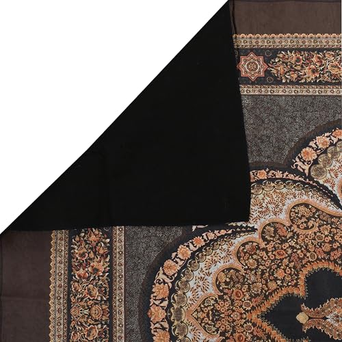 Image of Cotton Bolls Textiles Rugs for Living Room 5x7 Feet Large Size | Lightweight Foldable Carpet for Bedroom & Hall | Easy to Handle During Daily Cleaning | Travel Friendly Printed Rug | Brown