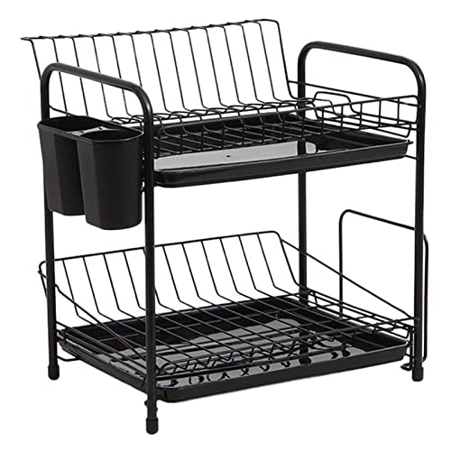 JUNXIAN Dish Rack Dish Storage Rack Tableware Storage Box Drain Dish Drying Dish Rack Cupboard Countertop Kitchen Shelves Dish Containers