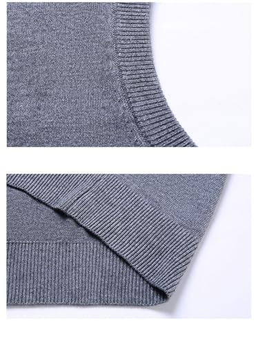 Men Winter Wool Blended Vest Sweater Sleeveless Button Knitted V-Neck Cardigan Solid Color Warm Vest3