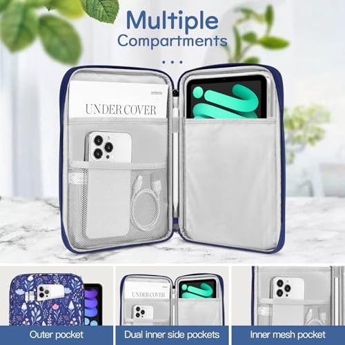Image of Dadanism 8-9 Inch Tablet Sleeve Bag Carrying Case for iPad mini 7th /6th 8.3 inch, iPad mini 7.9 inch, Galaxy Tab A7 Lite /A9 8.7 inch, Remarkable Paper Pro Move 7.3 inch 2025, Tab M8 8 inch, Tab M9 9 inch, MuZhi Blue