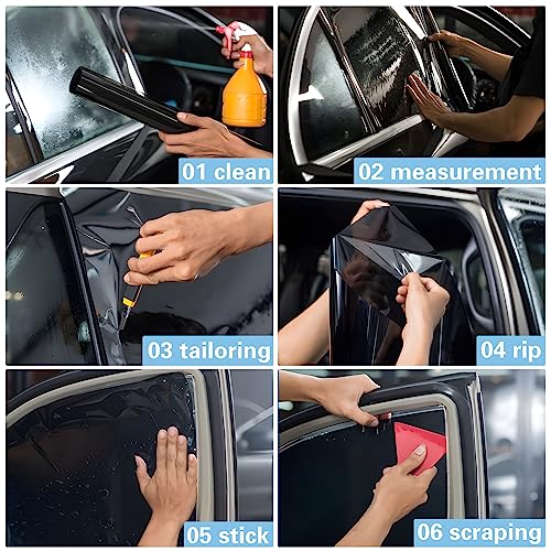 Image of Window Tint Film for Cars, 70% VLT 24 inch in x 11.5'Ft Ceramic Window Tints, Blocks 99% UV & IR Rays, Heat Resistant Anti Glare Film for Windshield, Scratch Resistant Sun Shade Auto Tint Roll
