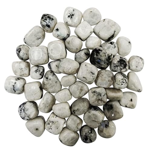 Image of Crystal Rainbow Moonstone Tumble Stone Pebble Tumbled Gemstone for Reiki Healing Vastu Correction Gravels for Aquarium Home Dcor Garden Table 100 Gm
