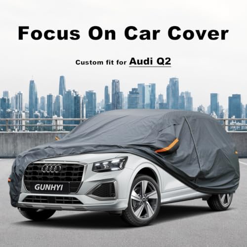 Image of GUNHYI Premium Car Cover Custom Fit Audi Q2 /SQ2, 16 Layers Heavy Duty Car Cover Waterproof All Weather with Zipper Door for Sun Rain Snow Dust Uv Protection
