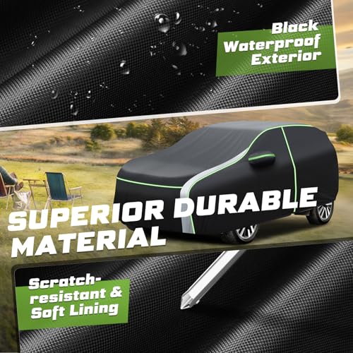 Image of Mixsuper Liner Car Cover for Kia Sportage 1994-2026, 7 Layers Waterproof Car Cover Accessories for Sportage with Zipper Door, Windproof Straps, Reflective Strips, Anti-UV, All Weather