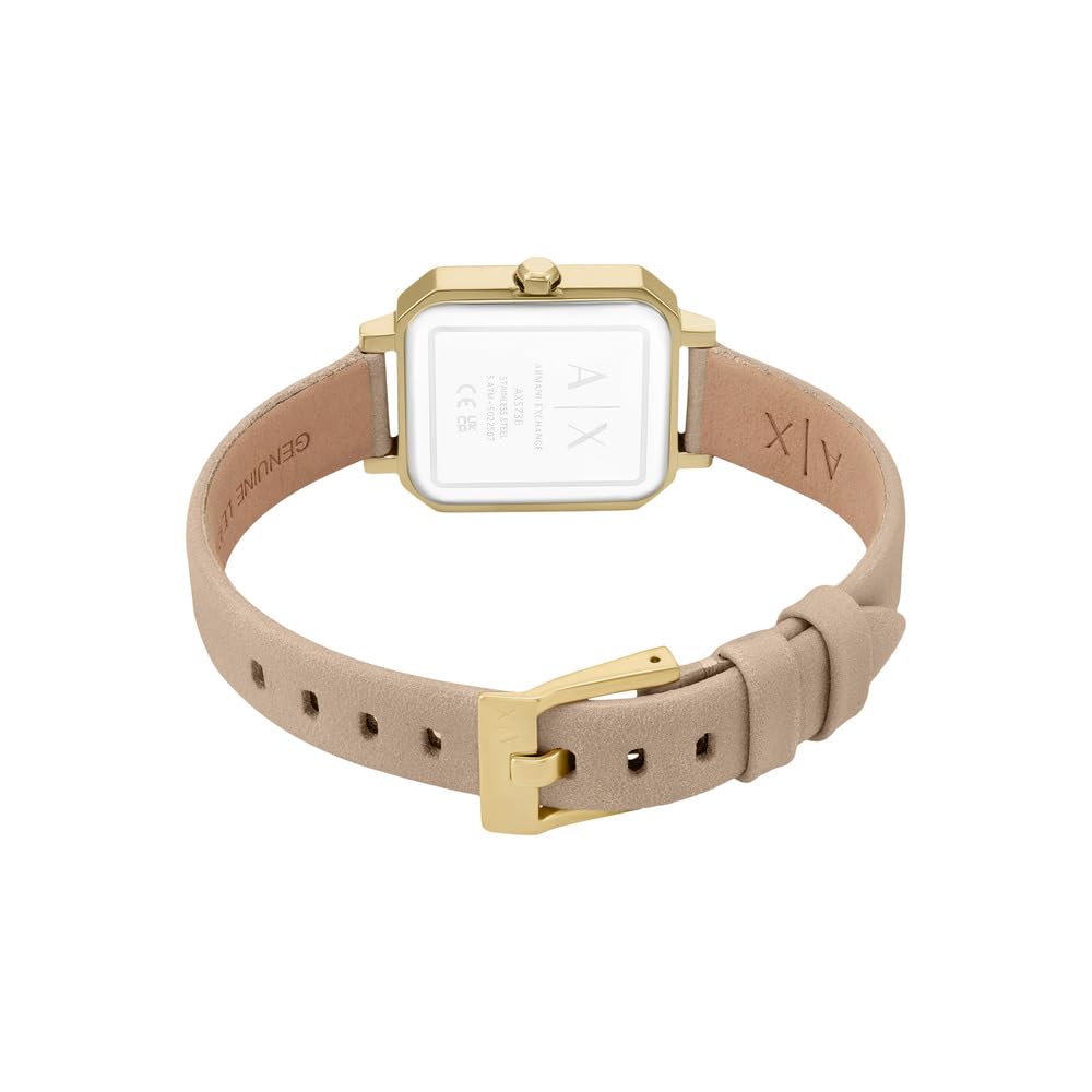 Armani Exchange Orologio da donna, Quarzo Movimento a tre lancette e cassa da 27 mm con cinturino in pelle